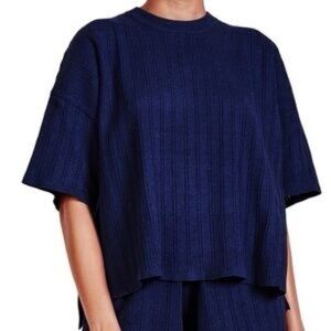 Apiece Apart Navy Blue PointelleTop